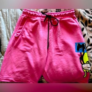 swag pink graphic basketball shorts